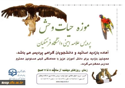 موزه حیات وحش پردیس علامه امینی دانشگاه فرهنگیان