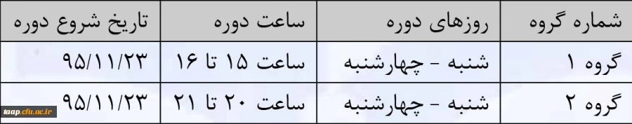 برنامه زمانبندی