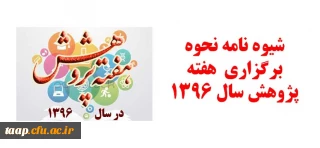 شیوه نامه نحوه برگزاری  هفته پژوهش سال 1396