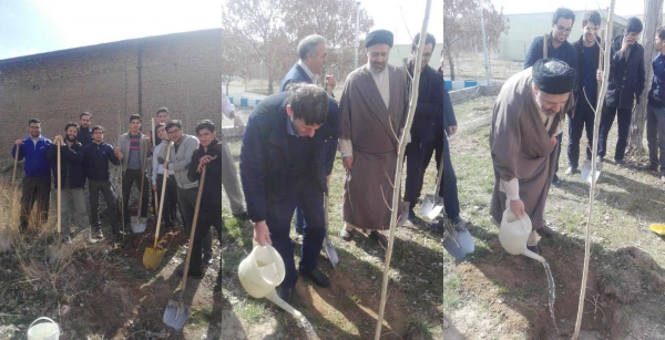کاشت 200 اصله نهال در محوطه پردیس علامه امینی(ره)