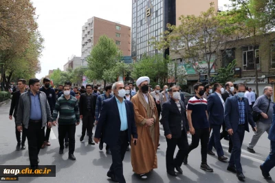 حضور پرشور دانشگاهیان دانشگاه فرهنگیان استان آذربایجان شرقی در راهپیمایی روز قدس