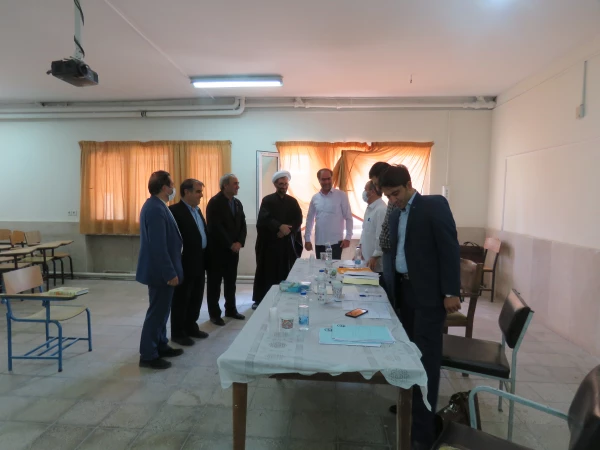 بازدید مدیریت امور پردیس های دانشگاه فرهنگیان استان آذربایجان شرقی دکتر خدیوی،نماینده محترم ولی فقیه حاج آقا نقیان،سرپرست محترم پردیس علامه امینی دکتر عباس زاده و معاونان محترم پردیس و حراست محترم دانشگاه فرهنگیان استان آقای سعدی در اولین روز برگزاری مصاح