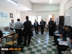 بازدید مدیریت امور پردیس های دانشگاه فرهنگیان استان آذربایجان شرقی دکتر خدیوی،نماینده محترم ولی فقیه حاج آقا نقیان،سرپرست محترم پردیس علامه امینی دکتر عباس زاده و معاونان محترم پردیس و حراست محترم دانشگاه فرهنگیان استان آقای سعدی در اولین روز برگزاری مصاح