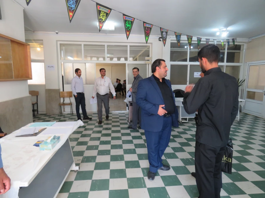بازدید مدیریت امور پردیس های دانشگاه فرهنگیان استان آذربایجان شرقی دکتر خدیوی،نماینده محترم ولی فقیه حاج آقا نقیان،سرپرست محترم پردیس علامه امینی دکتر عباس زاده و معاونان محترم پردیس و حراست محترم دانشگاه فرهنگیان استان آقای سعدی در اولین روز برگزاری مصاح