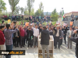 اساتید،کارکنان ودانشجویان پردیس علامه امینی همانند سایر آزادگان جهان در حرکتی خودجوش نسبت به این جنایت تاریخی شدیدا اعتراض نمودند. 15