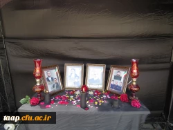 جایگاه و حجله ای برای گرامیداشت یاد  و خاطره ی شهدای خدمت در ورودی پردیس  برپا گردید. 2