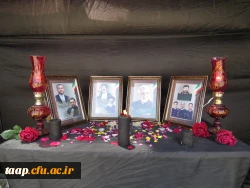 جایگاه و حجله ای برای گرامیداشت یاد  و خاطره ی شهدای خدمت در ورودی پردیس  برپا گردید. 4
