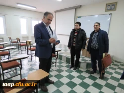 دکتر عباس زاده ریاست پردیس علامه امینی تبریز به همراه معاونین و کارشناس مسئولان از کیفیت برگزاری امتحانات نیمسال اول دی ماه 1403 بازدید کردند. 3