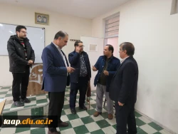 دکتر عباس زاده ریاست پردیس علامه امینی تبریز به همراه معاونین و کارشناس مسئولان از کیفیت برگزاری امتحانات نیمسال اول دی ماه 1403 بازدید کردند. 4